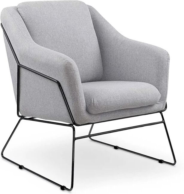 garneroarredamenti Poltrona imbottita moderna struttura metallo nero grigio Erminia2