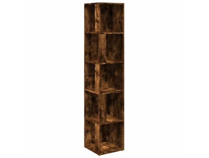 Heofavd Eckregal Räuchereiche Standregal 5 Fächer 33x33x164,5 cm
