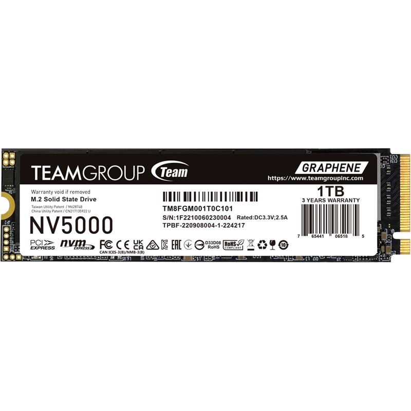 1TB TeamGroup NV5000 M.2 2280 PCIe 4.0 x4 NVMe (TM8FGM001T0C101)