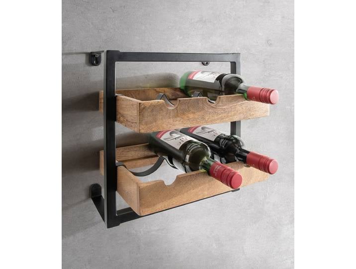 Flaschenregal für 6 Flaschen 'Vino 5' Holz & Metall