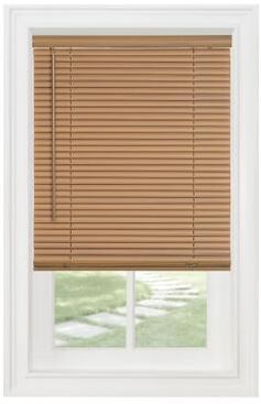 "Wide Width Cordless GII Morningstar 1"" Light Filtering Mini Blind Woodtone by Achim Home Décor in Wood (Size 29"" W 72"" L)"