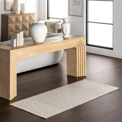 Nuloom Yulia Geometric Bands Machine Washable Area Rug
