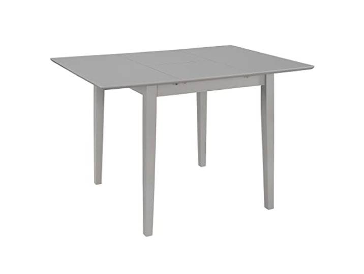 HEFZGDB Ausziehbarer Esstisch Grau (80-120) x80x74 cm MDF Massivholz Gummibaum Erweiterbarer Tisch mit praktischem Design für Esszimmer