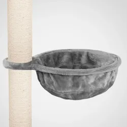 HAPPYPET Katzenhängematte für Kratzbaum Ø40 cm – XL Katzenmulde Ersatzteil – Stabile Liegemulde mit Metallrahmen – Katzenbett Kratzbaum – belastbar bis 15 kg, Grau   Grau