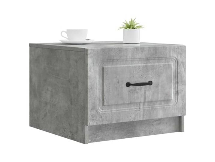 KTHLBRH Couchtisch mit Schublade, betongrau, 49 x 50 x 37 cm Technisches Holz, Vintage-Stil, funktionale Lagerung, vielseitige Verwendung