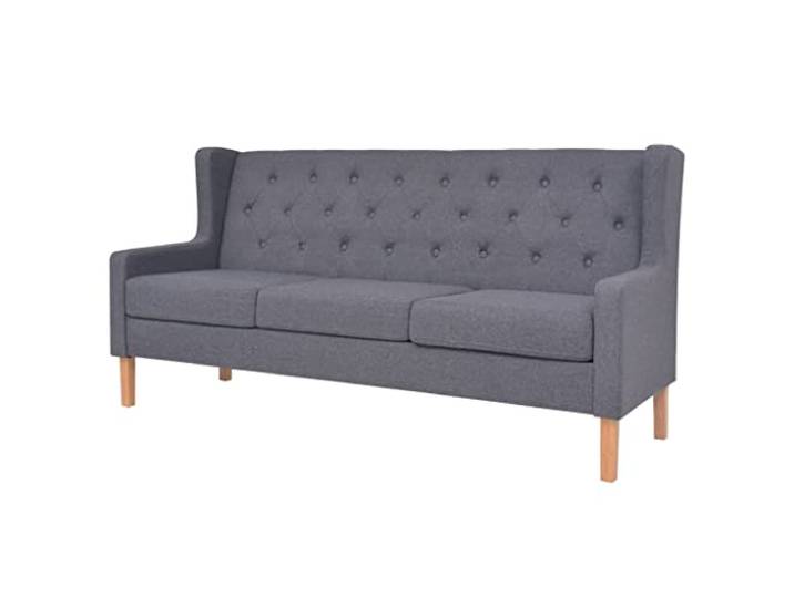 HEFZGDB Graues 3-Sitzer Sofa aus strapazierfähigem Stoff mit Massivholzgestell, bequem und atmungsaktiv für Wohnzimmer, Polyesterbezug und Schaumstoffpolsterung für langlebigen