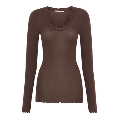 Funktionstop SEAMLESS BASIC "Seamless Basic Top Cotton", Damen, Gr. S/M, braun (java), Obermaterial: 100% Baumwolle, Tops