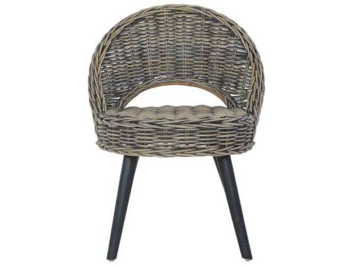 KTHLBRH Rattansessel Kubu Schwarz mit Holzbeinen Rattan Kubu und Holz, einfache Reinigung, schnelle Montage, 60x60x79cm