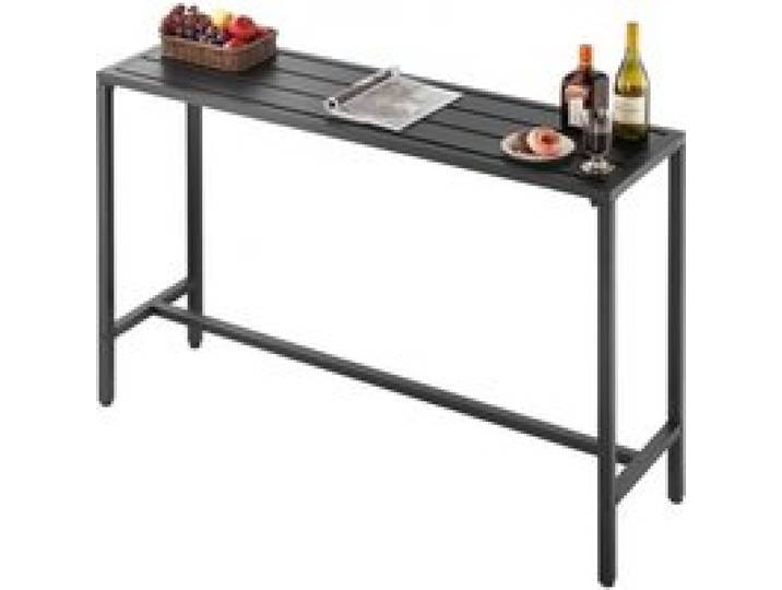 VEVOR Bartisch, 1400 x 375 x 980 mm, Bistrotisch, Stehtisch mit Metallgestell, rechteckige Esstische, Küchentisch, Tresentisch, Partytisch, Gartenmöbel für Balkon, Garten, Poolrand