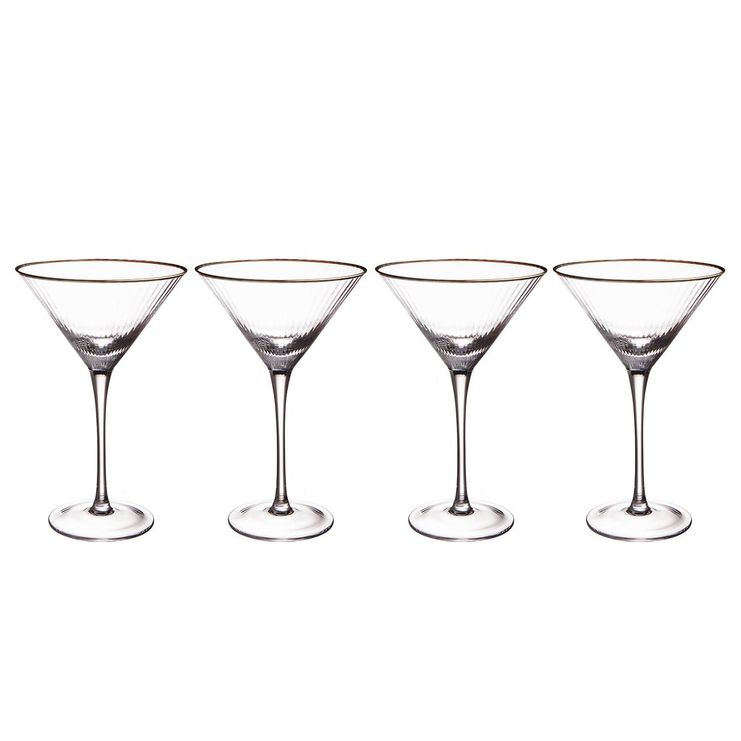 home24 Martiniglas set van 4 transparant, diameter: 12 cm