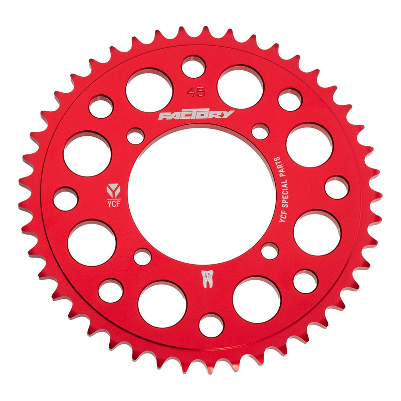 Couronne YCF - 4 trous Aluminium - D45/420 - Rouge