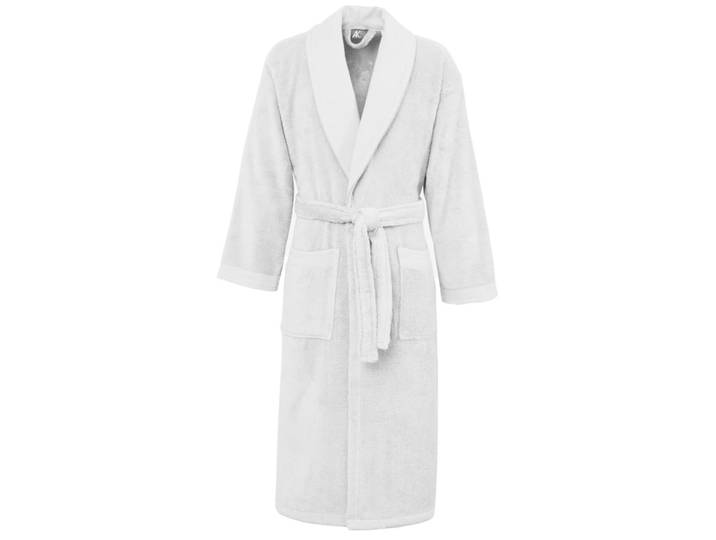 Peignoir de bain mixte col châle blanc l