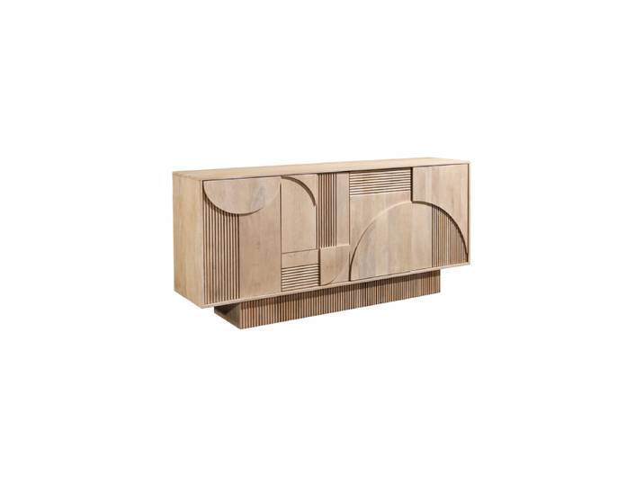 Massives Design Sideboard „Art Deco“ Mangoholz Natural Whitewash Invicta Interiors