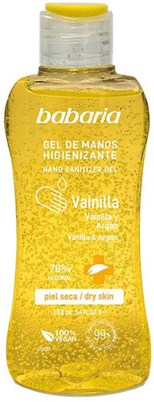 Higienizador de Mãos Babaria Vainilla e Argan Spray Pele Seca 70% Álcool 100ml