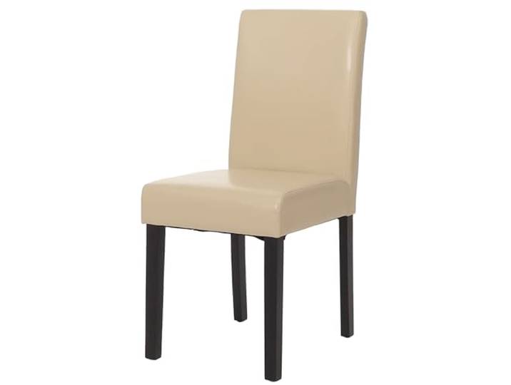 Mendler Esszimmerstuhl Littau, Kunstleder - Creme, dunkle Beine