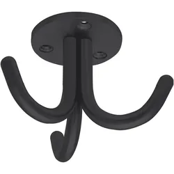 Simausrom, Kleiderhaken + Wandgarderobe, Dreifach-Haken Canis starr, Höhe 59 mm, Stahl schwarz