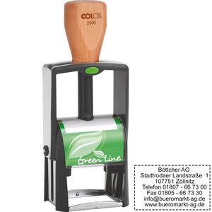Colop Stempel Green Line 2300, Textstempel, inklusive Textplatte, bis zu 7 Zeilen