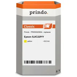 Prindo, Druckerpatrone, kompatibel mit Epson SJIC22P-Y (Y)