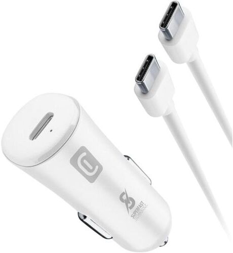 Cellular line Carregador Isqueiro Cellularline USB-C 25W + Cabo USB-C / USB-C Branco
