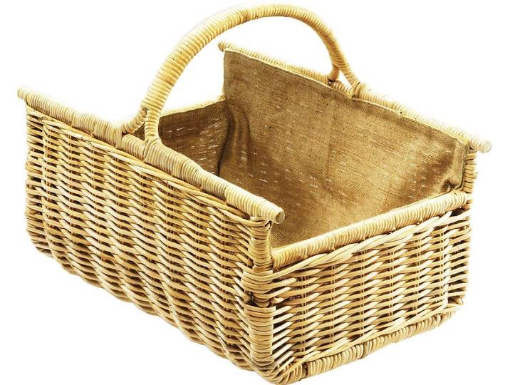 Aufbewahrungskorb LOCKER, beige (natur), B:66cm H:45cm T:45cm, Rattan, Aufbewahrungsboxen, Aufbewahrungskorb