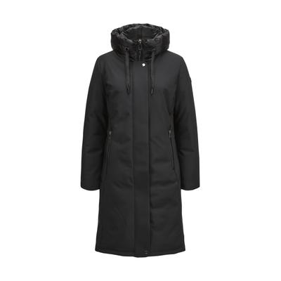 Wintermantel MILESTONE "MSMartha", Damen, Gr. 42, schwarz, Casual, regular fit, Mäntel Wintermantel, mit Kapuze