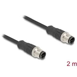 DELOCK M12 Kabel D-kodiert 4 Pin Stecker zu Stecker PVC 2 m