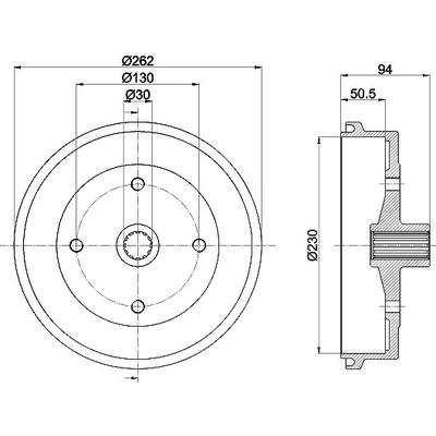 Hella Bremstrommel [Hersteller-Nr. 8DT355301-671] für VW