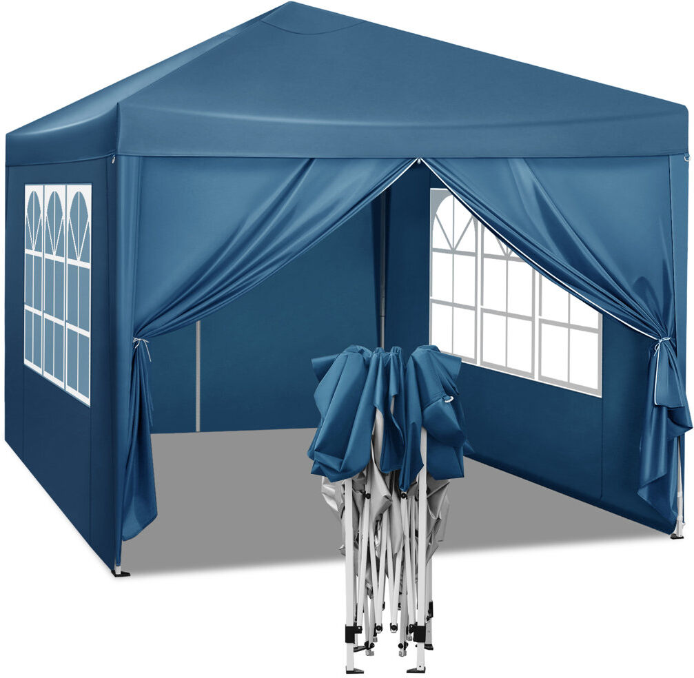 Dakota Fields Gazebo Pop Up Waterproof Sunshade Camping Pagoda Tent 3m x 3m Blue