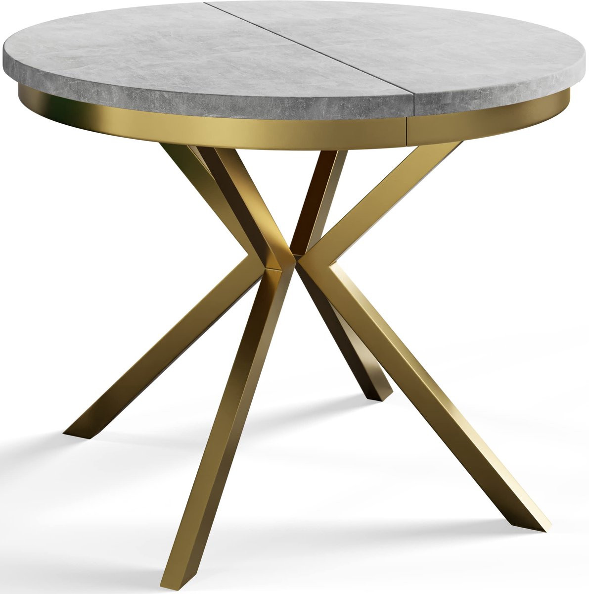 Alpi Moebel Ronde Uitschuifbare Eettafel Bergo Lichtgrijs