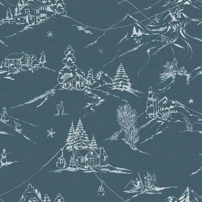 WallPops Mountain Side Denim Peel and Stick Wallpaper