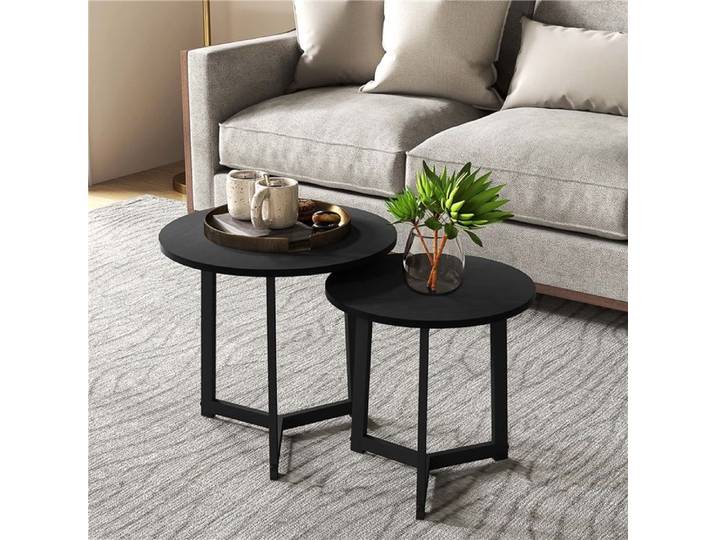 Table basse moderne 2 pièces design rond