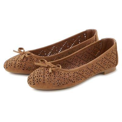 Ballerina LASCANA "Slip-On-Sneaker, Freizeitschuh, Slipper, Halbschuh", Damen, Gr. 41, Lederimitat, braun (camelfarben), Obermaterial: 100% Lederimitat. Decksohle: 100% Lederimitat. Futter: 100% Lederimitat. Laufsohle: 100% Synthetik, unifarben,...