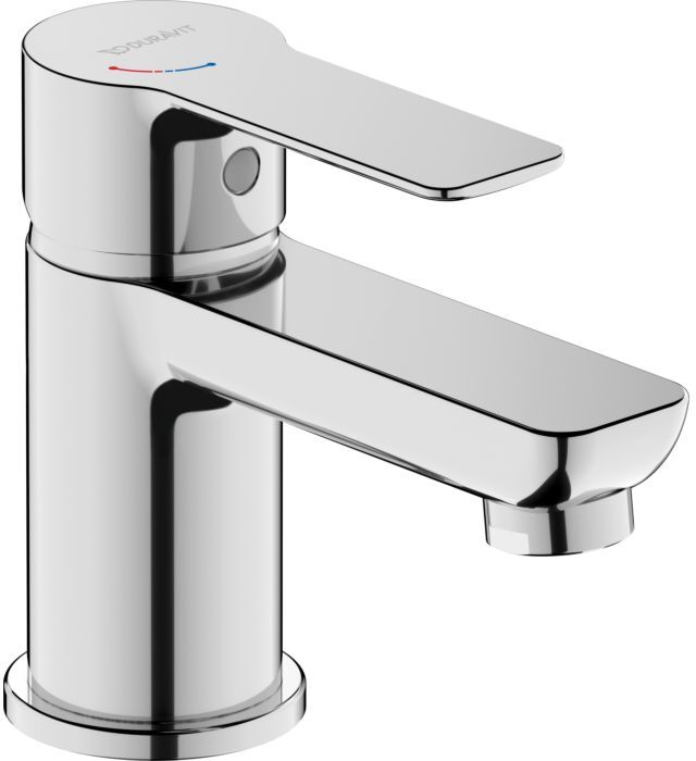 Duravit D-Code Waschtischarmatur S DC1013002010 FreshStart, MinusFlow, ohne Zugstange, Chrom Hochglanz