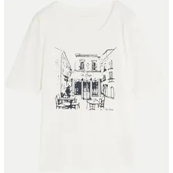 T-Shirt mit Print Weiß XL