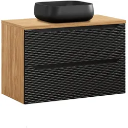 WASCHTISCH 90cm Elora Schwarz und Holz