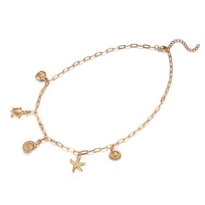 Kette mit Anhänger FIRETTI "Schmuck Geschenk Edelstahl Halsschmuck Halskette mit Anhänger Ocean", gold (gelbgoldfarben), Halsketten, Damen, Edelstahl, L: 44 B: 3mm, B:3mm