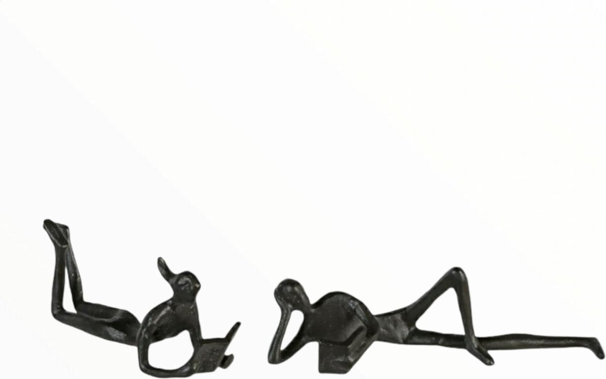 Casablanca Design Sculptuur set van 2 Samen Lezen Metaal