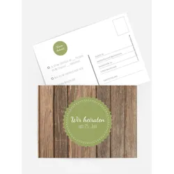Antwortkarten Hochzeit selbst gestalten mit Spruch und Fotos im Onlinedesigner bei Meine-Kartenmanufaktur.de