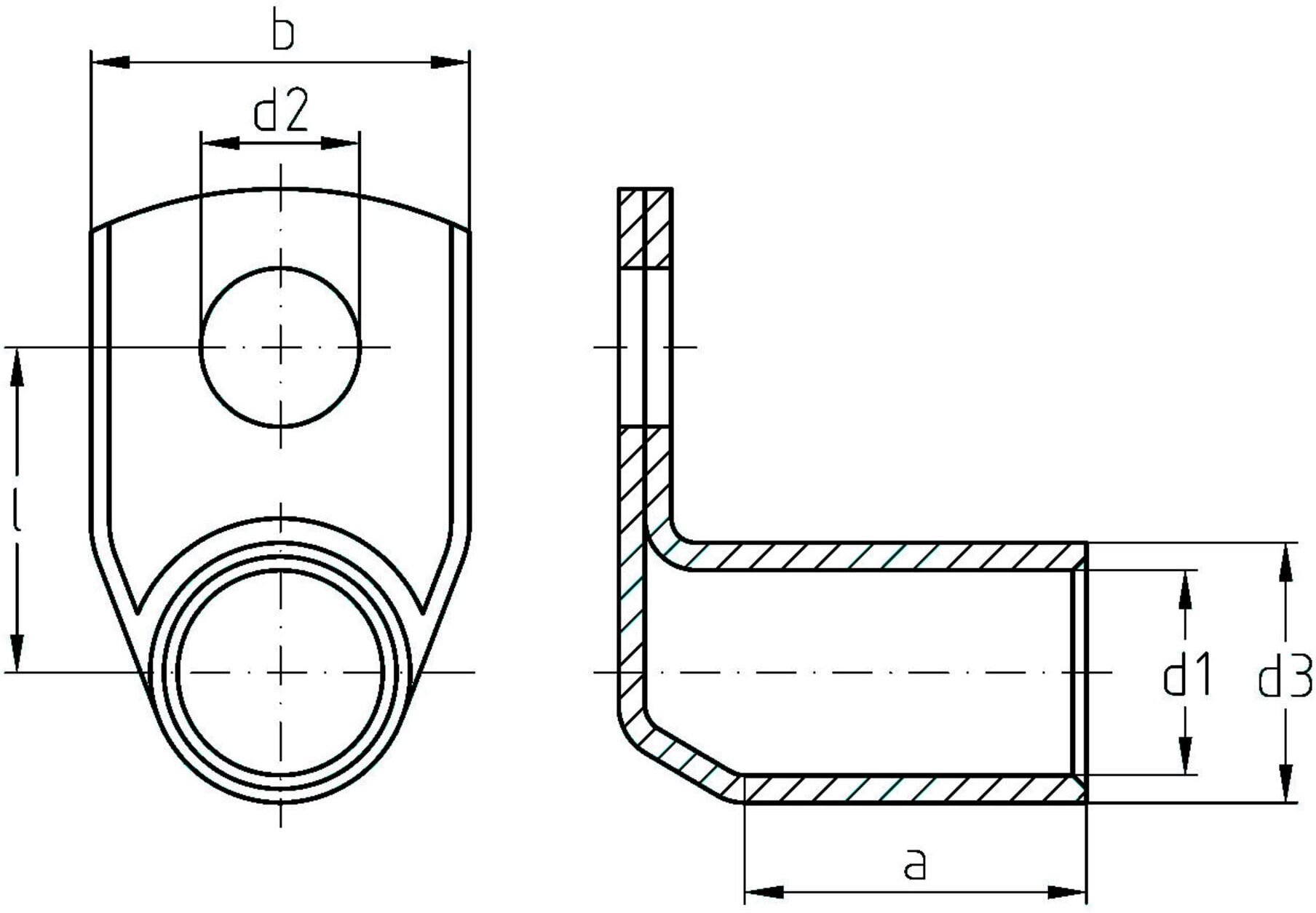 Intercable Winkelrohrkabelschuh 90 Grad 25qmm M8 ICR25890 (181079)