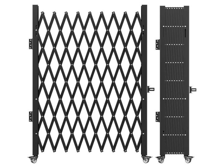 VEVOR Porte de sécurité pliante unique Porte de sécurité pliante\, Porte de sécurité en accordéon en acier\, Porte de sécurité extensible flexible\, Porte à barricades roulante à 360°\, Porte en ciseaux/porte avec cadenas
