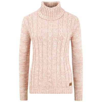 Rollkragenpullover OXMO "Rollkragenpullover OXPhilipa", Damen, Gr. XL, rosa (powder rose), Obermaterial: 100% Baumwolle CO., Pullover Rollkragenpullover