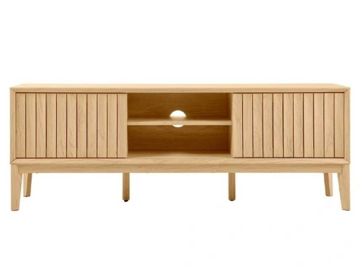 TV-Tisch LUCERO mit Schiebetüren, Eichendekor, 160 cm
