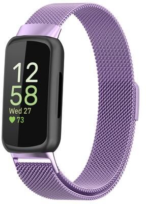 Everyday Crate Fitbit Inspire 3 Milanese Watch Band Magnetic Metal Watch Strap light Purple