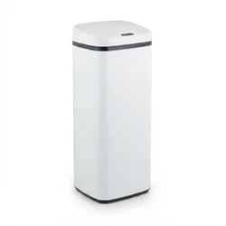 Relaxdays Mülleimer mit Sensor, 50l, elektrischer Deckel, Müllbeutelhalter, Küchenmülleimer, Abfalleimer Küche, weiß