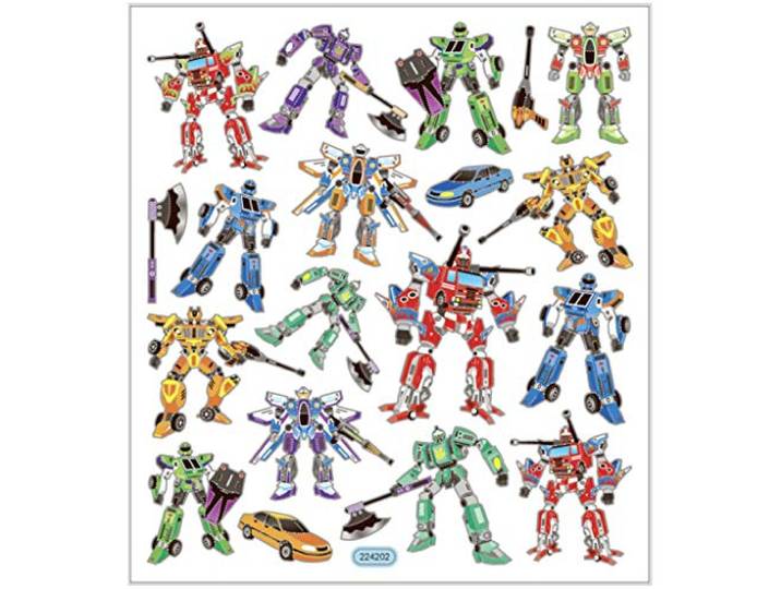 Transformers stickervel 15 x 16,5 cm ca. 19 stuks