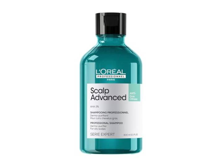 L'Oréal Professionnel, Reinigende en Dermo-Zuiverende Shampoo, Voor een Vette Hoofdhuid, Zuivert de Hoofdhuid en Haarvezel, Scalp Advanced, 300ml