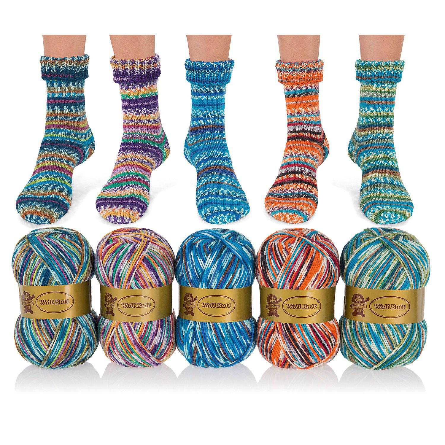 Woll Butt Socke 8-fach Color