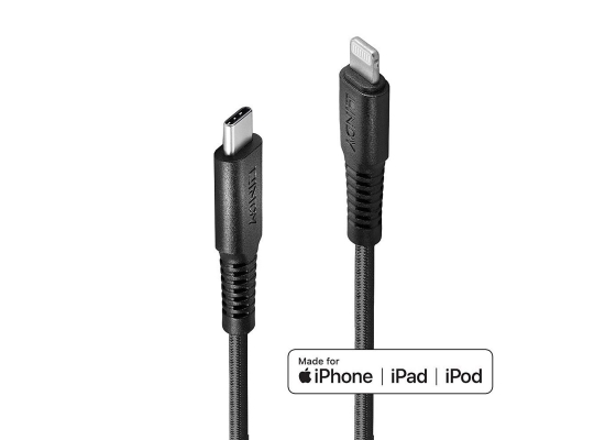Lindy 31288 USB Lightning Kabel, 3.0m, schwarz