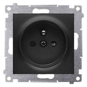 Kontakt Simon Simon 54 Steckdose mit Erdung und Shuttern (Modul) 16A 250V Schraubklemmen schwarz mat (DGZ1Z.01/49)