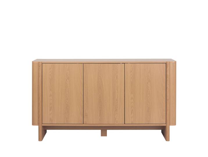 Buffet 3 portes en bois l 140 cm - bois clair